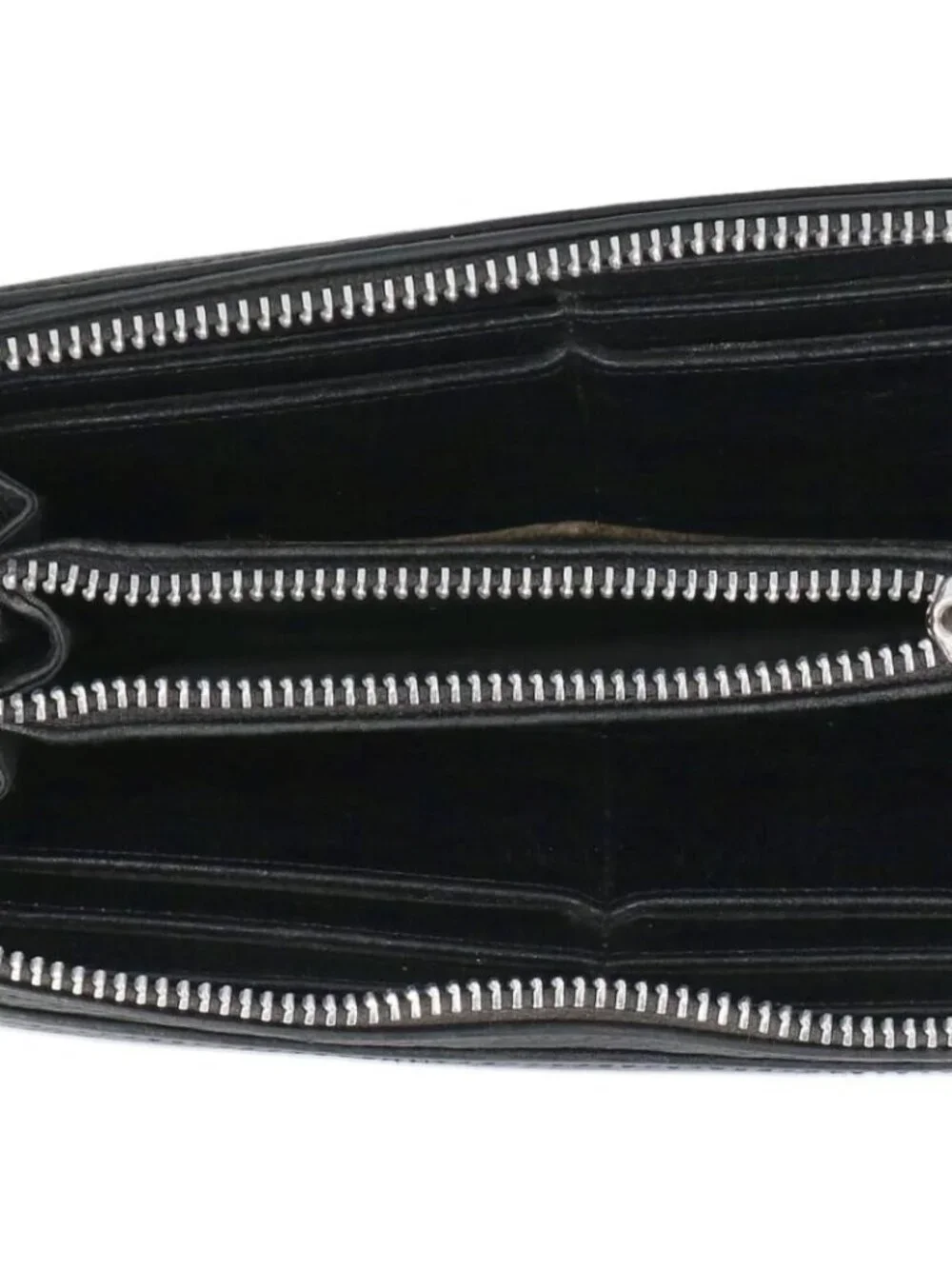 Chrome Hearts Rec Zip Plane Round Zip Leather Wallet